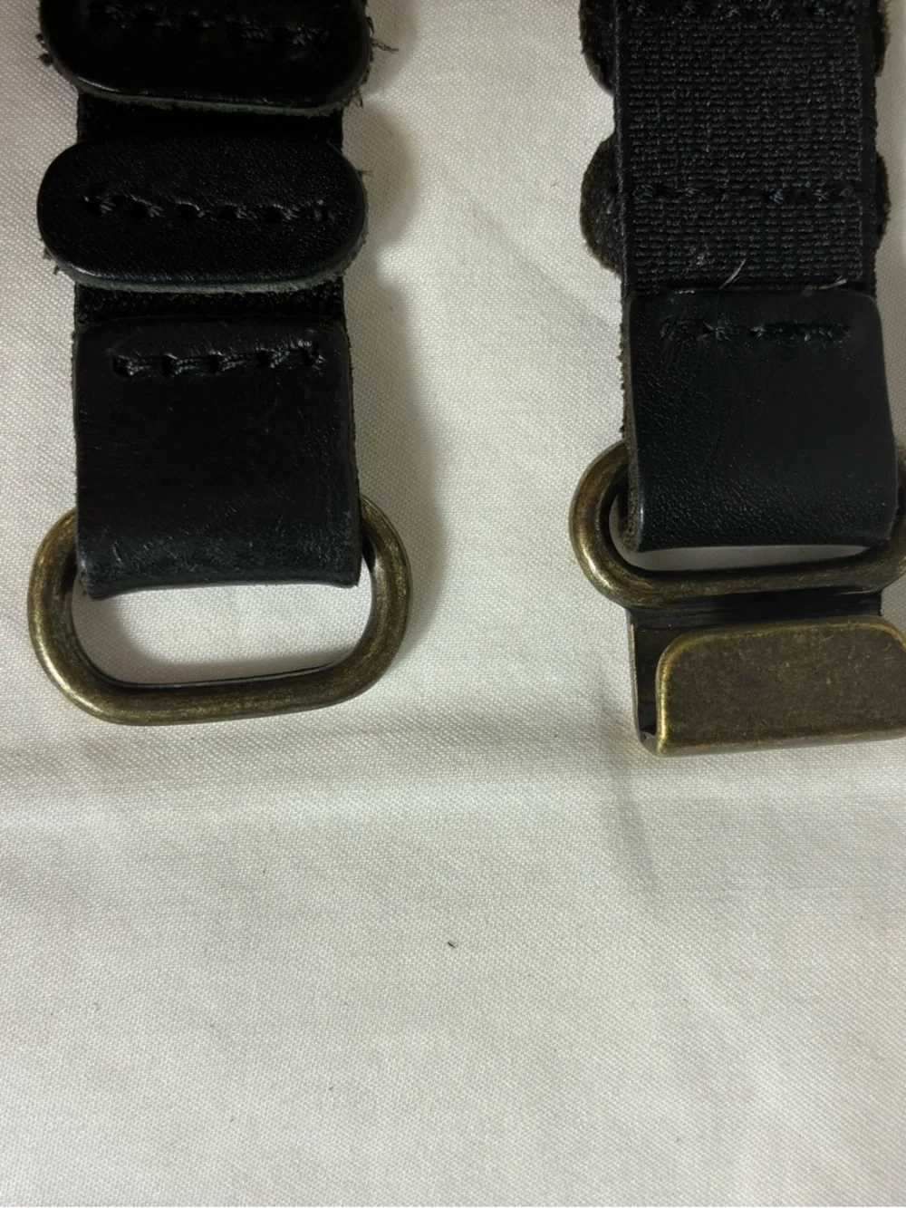 Womens belt stretchy elastic back vintage black leather
